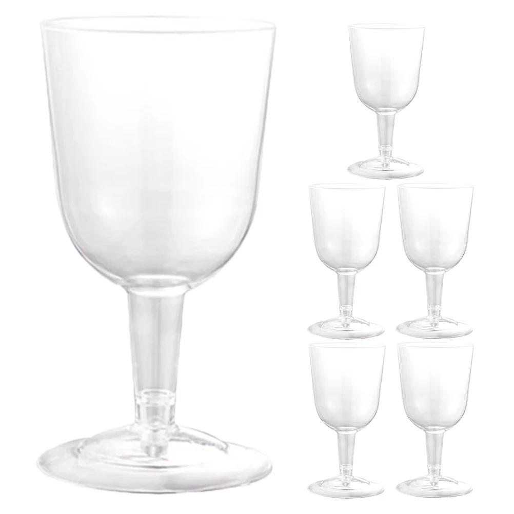 

6pcs Plastic Wine Glasses With Stem Elegant Reusable Goblets Detachable Base Clear Party Cups For Weddings Family Gatherings