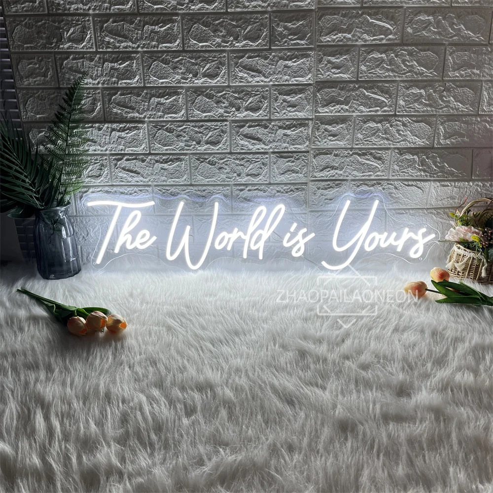 The World Is Yours Neon Led Sign Game Room Decor Wall Hanging Neon Lights Signs Gaming Room Bedroom Decoration Gift Birthday - view 6