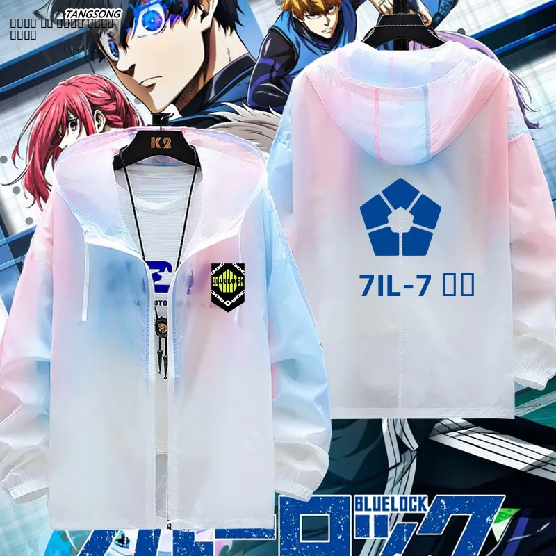 

Ультратонкая синяя мужская солнцезащитная куртка Blue Prison Blue Lo Yu ng Ling, легкая дышащая летняя верхняя одежда с капюшоном