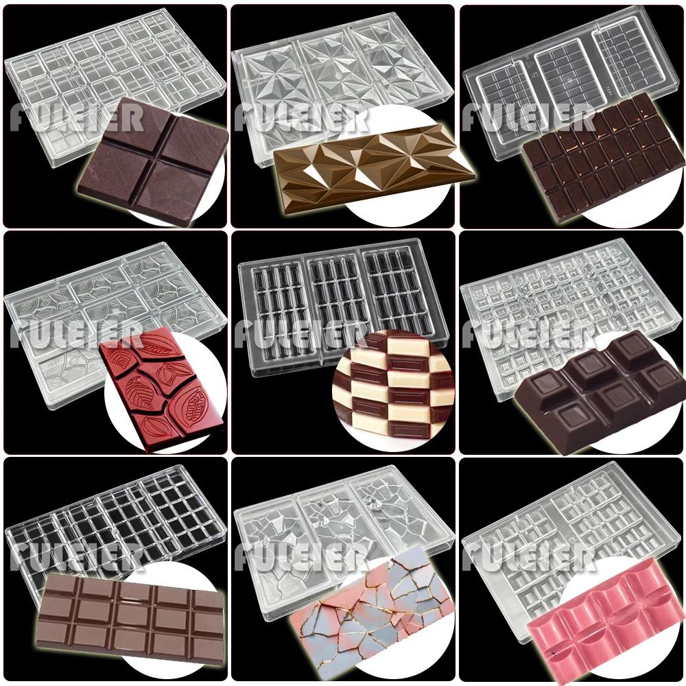 Chocolate Bar Mold  Baking Confectionery Tools  For Cake Decoration Pastry Polycarbonate Chocolate Mold