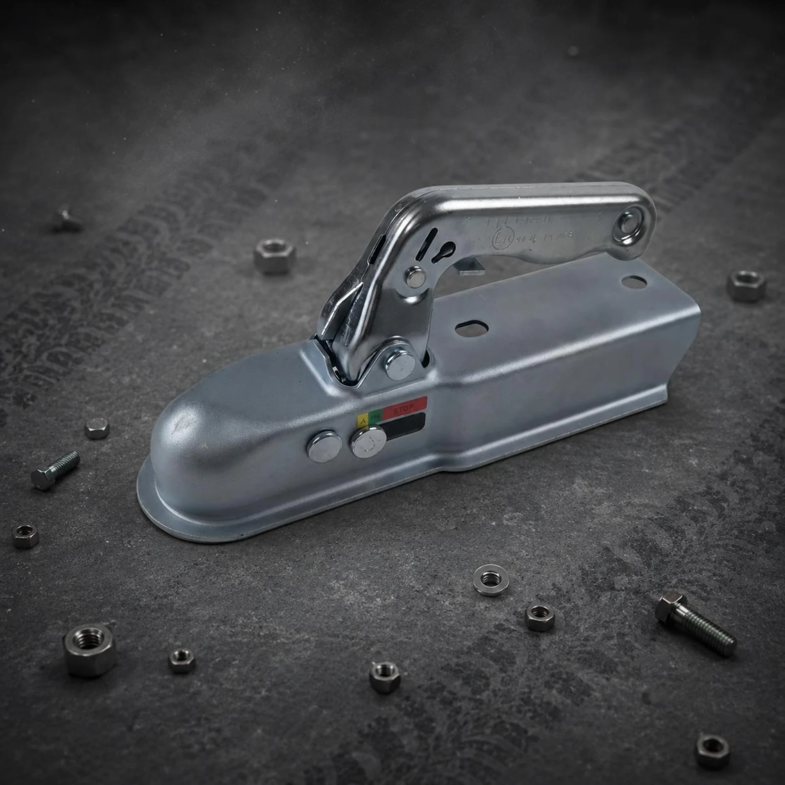 Hauling Hitch Coupler Hinged Latch Metal Hauling Coupler Vehicle Connector Side-Release Mounting Holes