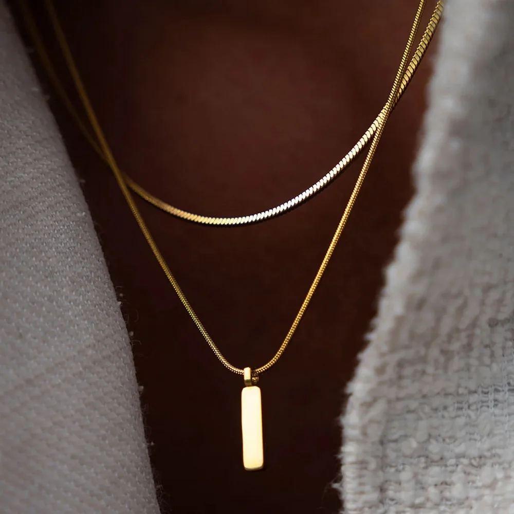 55/58CM Stainless Steel Chain Necklace for Men Cuban Link Cable Box Wheat Chains Gold Silver Color Necklace Hip Hop Jewelry Gift