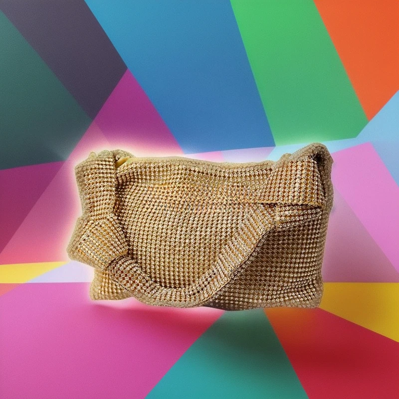 

Rhinestone Full Diamond Dinner Bag Underarm Chain Crossbody Women's Dress Banquet Hand Carry Luxury Shiny Bag Bolso Fiesta Mujer