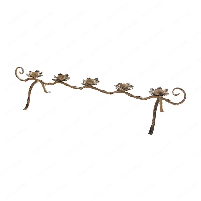 Vintage Flower Candlestick Wrought Iron Vintage Decoration Atmosphere Layout Table Decoration Candle