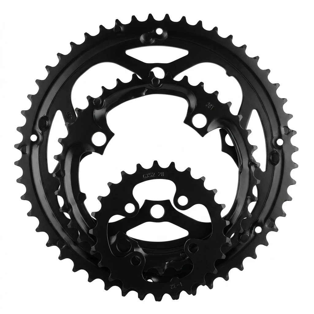 AliExpress NONE Mountain Bike Triple Chainring Crankset 48T 38T 28T 104 Aluminum Alloy Bicycle Chainwheel Replacement for Riding