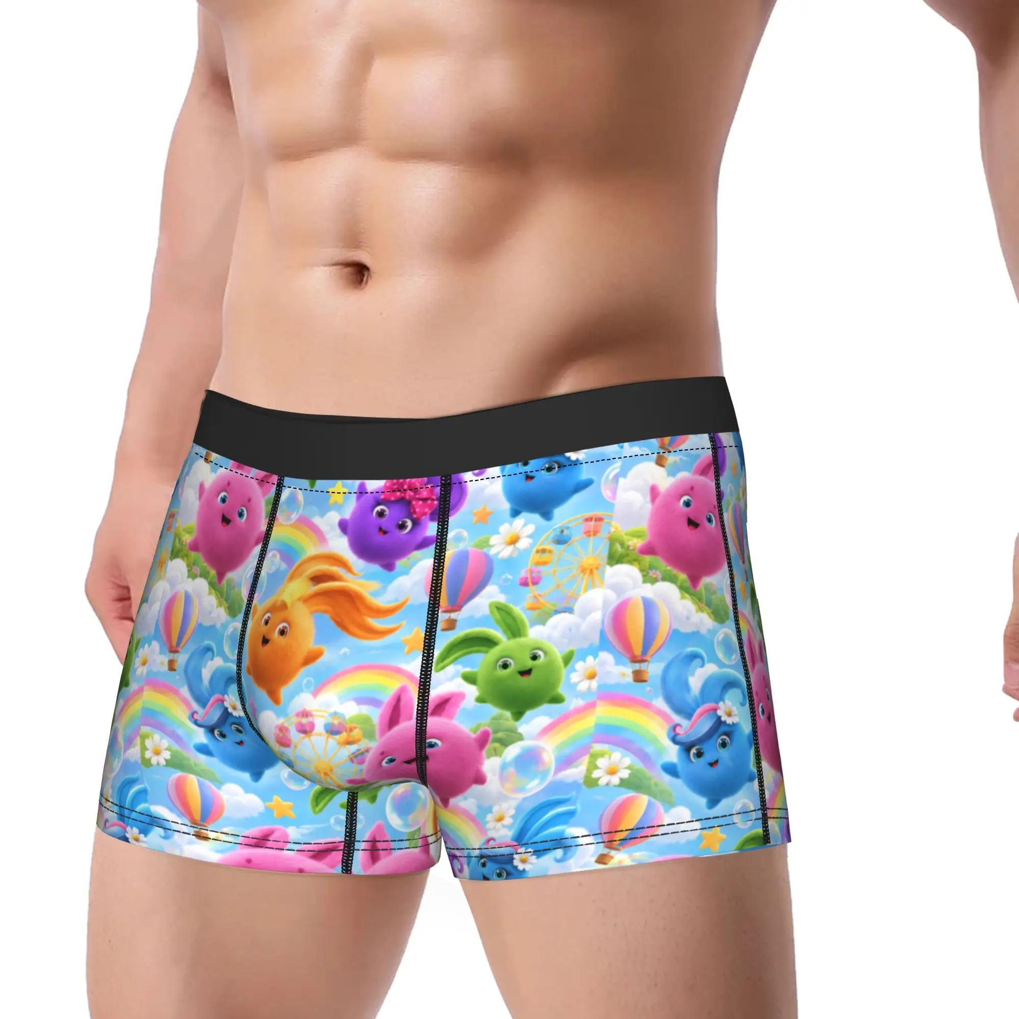 Sunny Bunnies Playful Balls Boxer Brief  Underwear Quality Men Comfortable Trunk Printing Oversize Panties