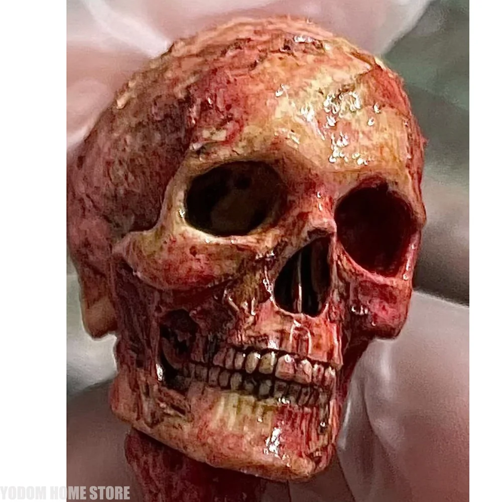 High Quality Handmade Realistic Blood Skull Skeleton Head for Terrifying Decor Halloween Desk Decoration Figure 1:6 1:12 view 2