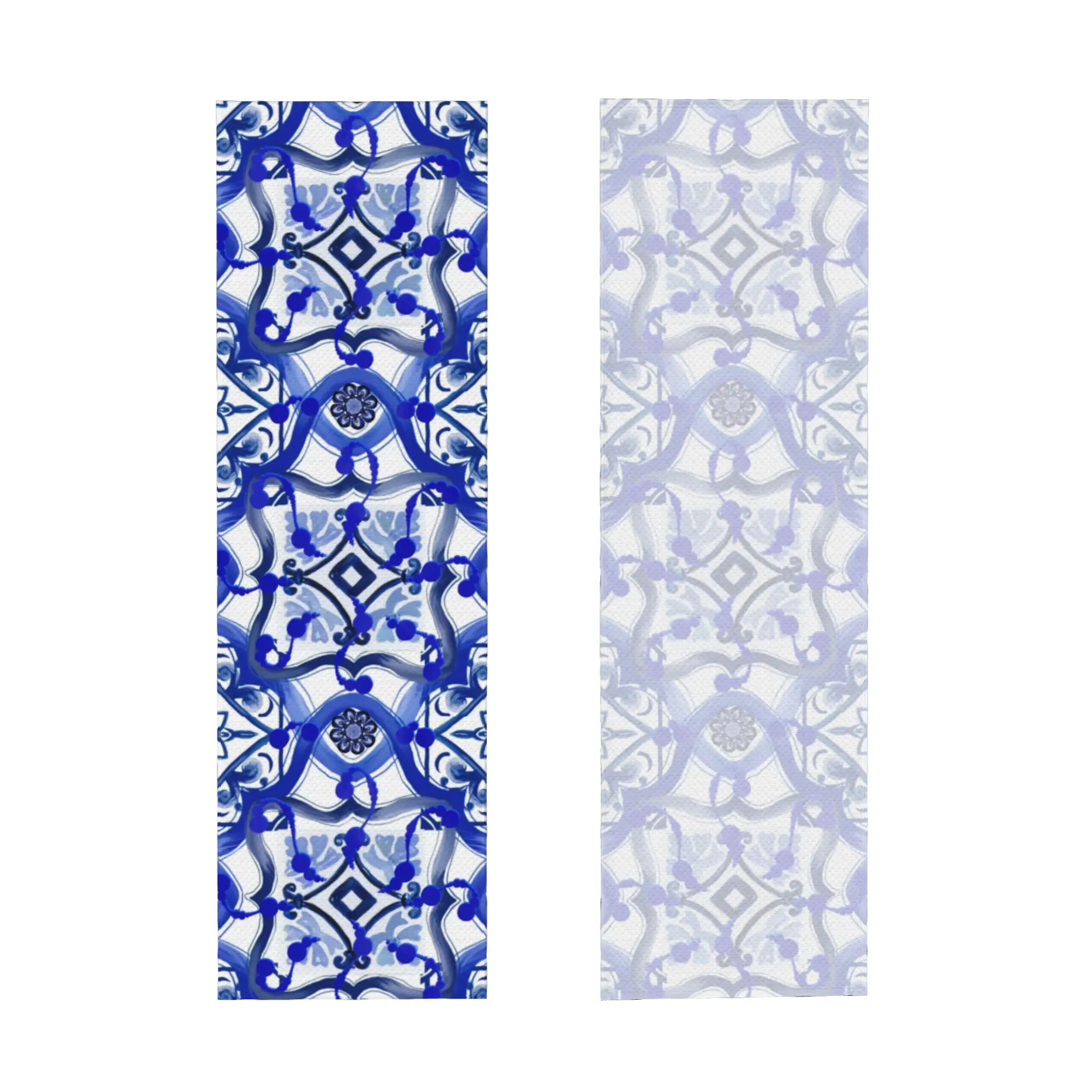 Italian Tiles Mediterranean Blue Sicilian Tiles Cold Exercise Towel Yoga Fitness Running Outdoor Activities Travelling Towels