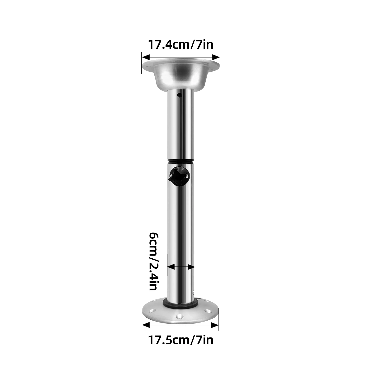 RV Aluminum Adjustable Table Pedestal Kit, Detachable Table Base, Rotatable Adjustable Table Leg Mount Bracket, for Caravans