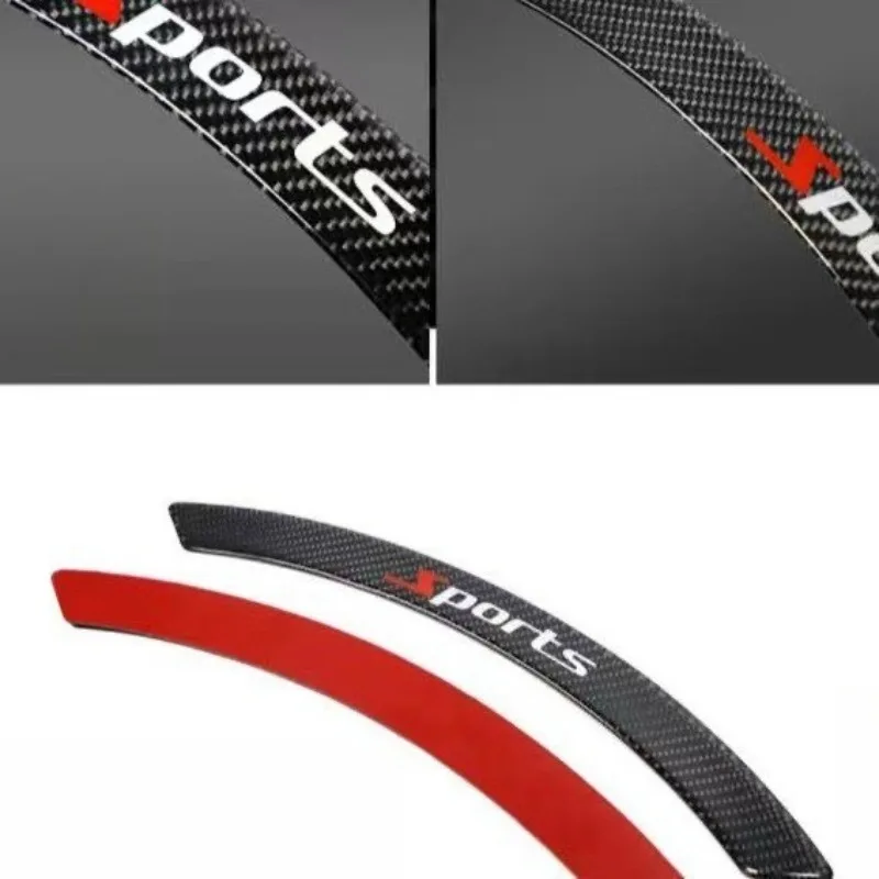 Stiker Fender Serat Karbon Mobil Strip Anti Tabrakan Bodi Strip Trim Fender Berlapis Epoksi-Tahan Gores Tebal 4 Buah