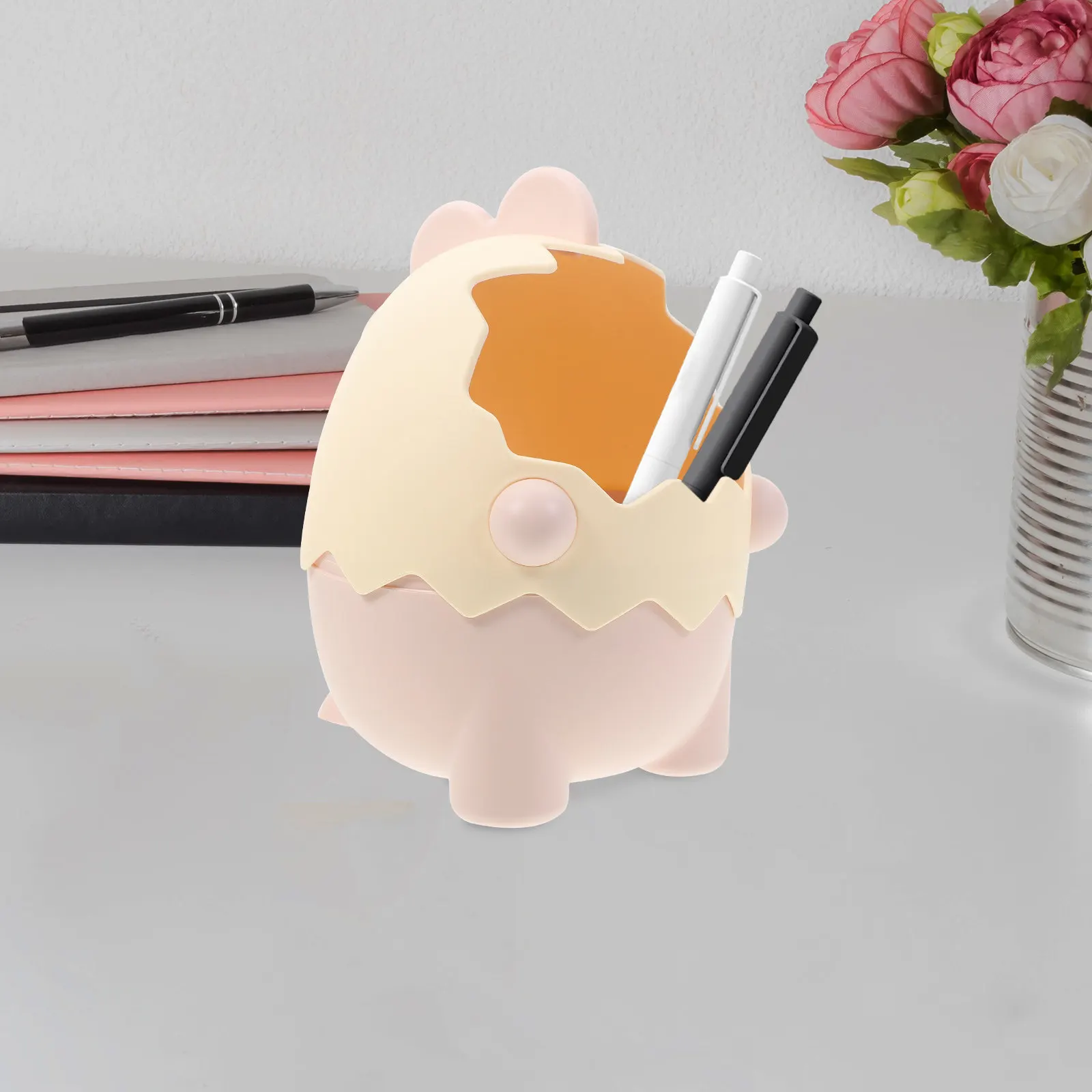 Dinosaur Egg Pencil Holder Pen Organizer for Desk Desktop Stationery Storage Container Space Saving Student Organizer Brush