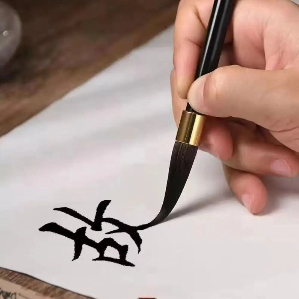 Oil Watercolor Chinese Calligraphy Brush Wolf Hair Wood Scriptures Writing Brush Oil Painting Art Paint Brush Art Supplies