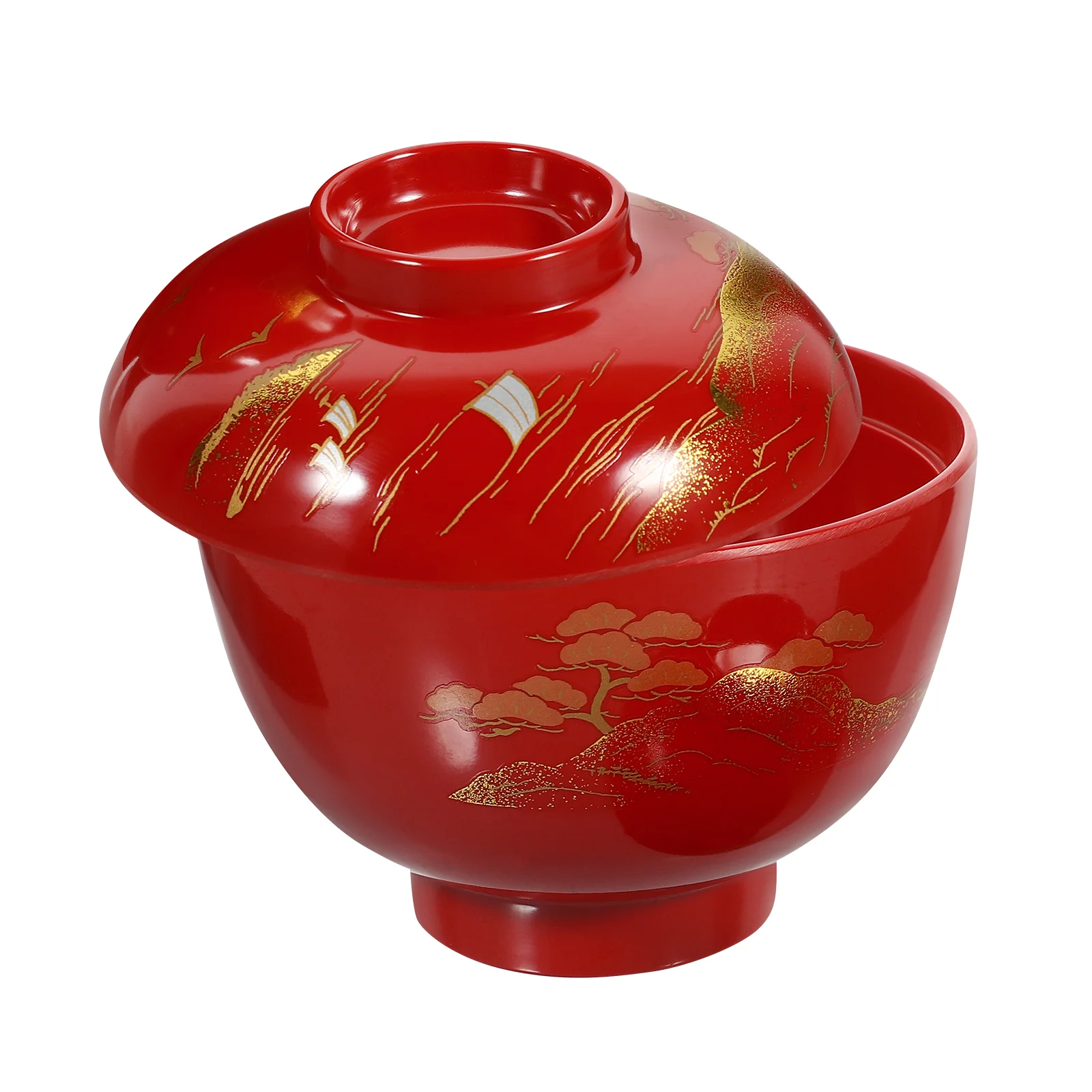 

Delicate Miso Soup Food Containers with Lids Lacquered Melamine Lacquerware Bowl Japanese