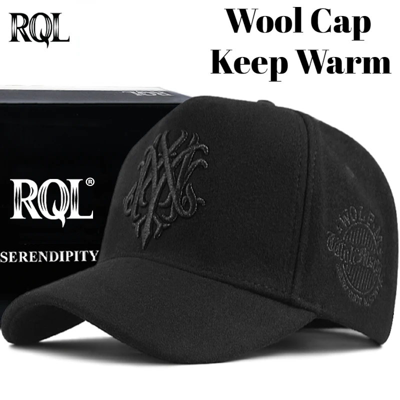 Winter Hat Big Head XL Size Wool Male Baseball Cap for Men Trucker Hat Embroidered Totem Keep Warm Windproof Snapback 2023