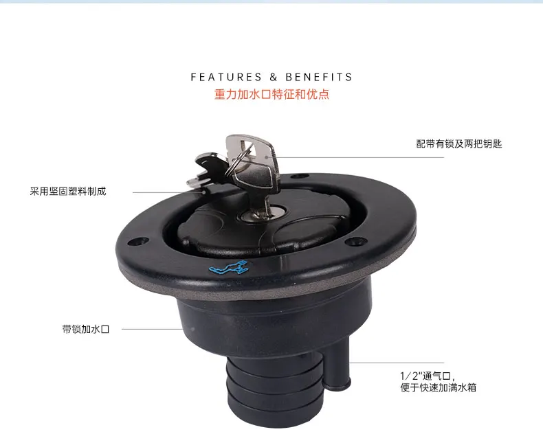 Trailing and hanging camp supplies with water outlets