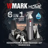 NEW WMARK NG-HT001 6 IN 1 RECHARGEABLE HAIR TRIMMER SET, HAIR CLIPPER, SHAVER, NOSE/EAR/BODY HAIR TRIMMER