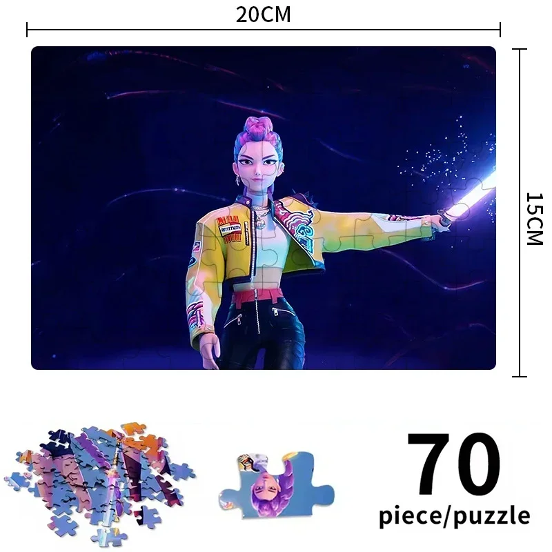 2026NEW Kpop Demon Hunters Jigsaw puzzle Gioco da tavolo Rumi Mira Zoey Huntrix Personaggio Puzzle Da Collezione Decor Giocattoli Per Bambini Gif