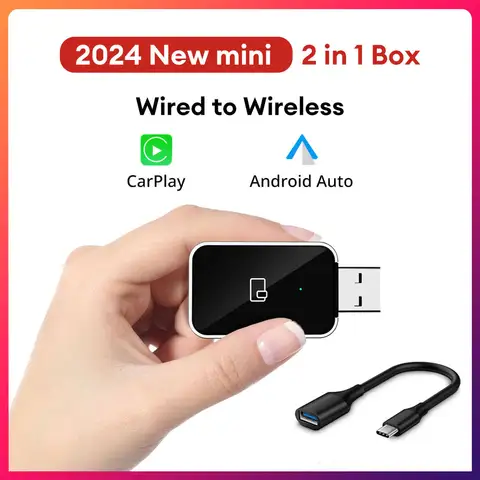 새로운 무선 CarPlay 안드로이드 자동 무선 어댑터 스마트 미니 박스 플러그 앤 플레이 WiFi 빠른 연결 범용 닛산