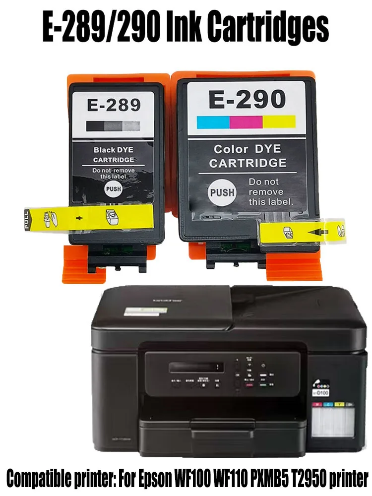 Compatible Epson E-289 E-290 E289 E290 E289 E290 Ink Cartridges For Epson Workforce WF100 WF110 PXMB5 T2950 Printer