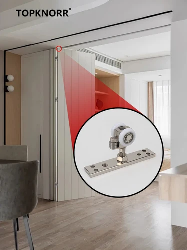 Imagen 2 del producto Rueda colgante Universal para puerta y ventana plegable, pista de partición deslizante oculta para balcón y cocina, juego completo de Hardware