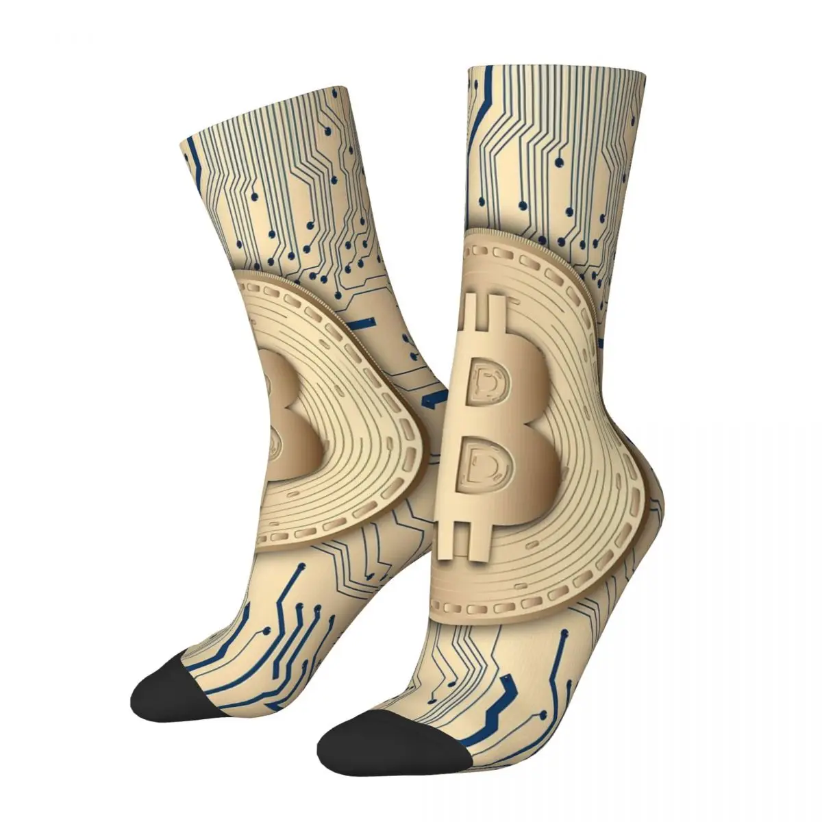 Bitcoin Virtual Currency Bit Coin Men Women Socks Cycling Novelty Spring Summer Autumn Winter Stockings Gift