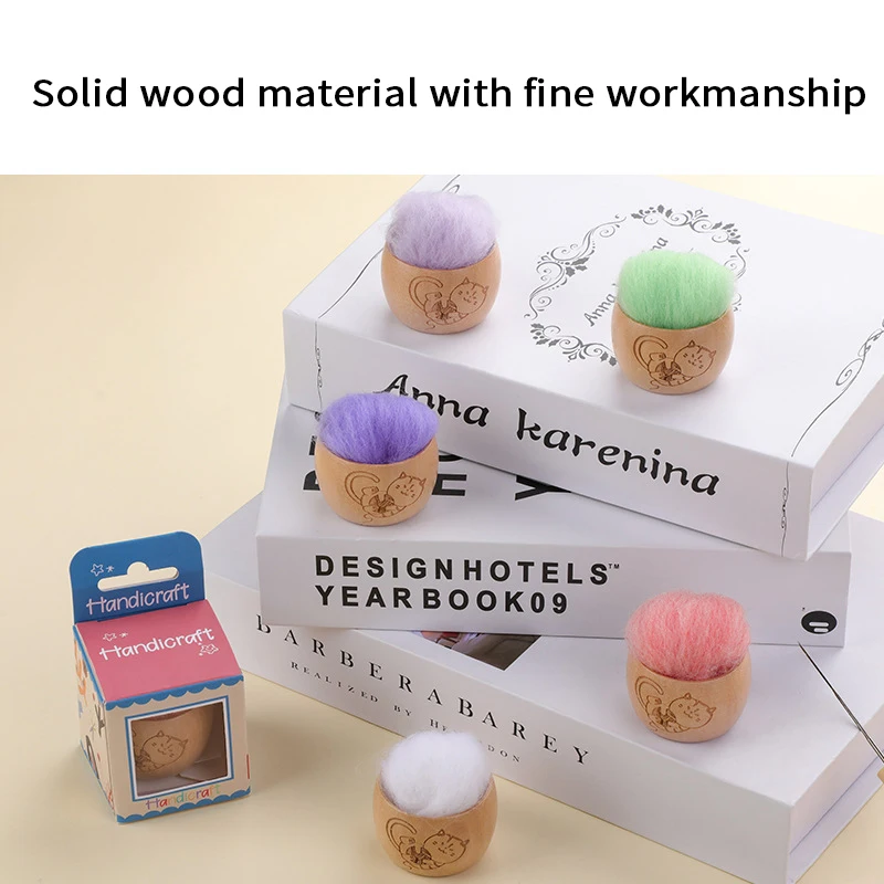 Positioning Needle Piercing Creative Wooden Storage Bowl Pin Bowl Boxed Storage Needle Artifact Ornament