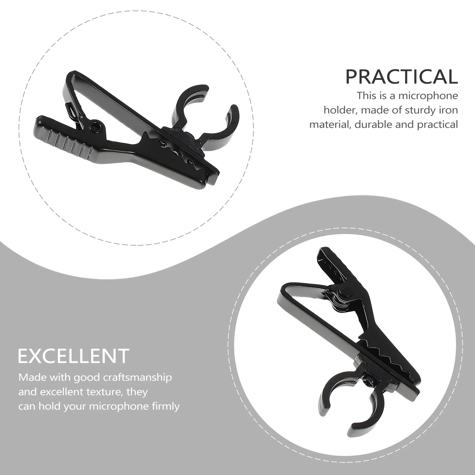 

10pcs Microphone Lavalier Iron Collar Clip Mini Wire Replacement for Wireless Microphones Holders Stage KTV Portable