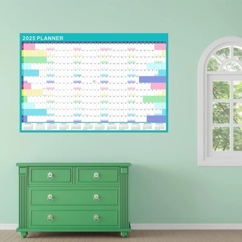 

2025 Full Year to View Calendar Planner with Marker and Adhesive Dot Stickers