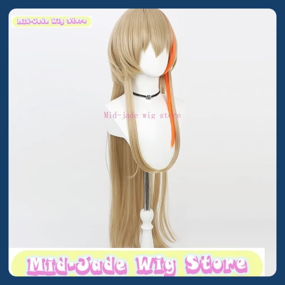 منتصف اليشم متجر شعر مستعار NIJISANJI Fura Kanato الشعر الطويل VTuber شعر مستعار تأثيري أنيمي لعبة لعب الأدوار هالوين ملابس تنكرية للحفلات الدعائم