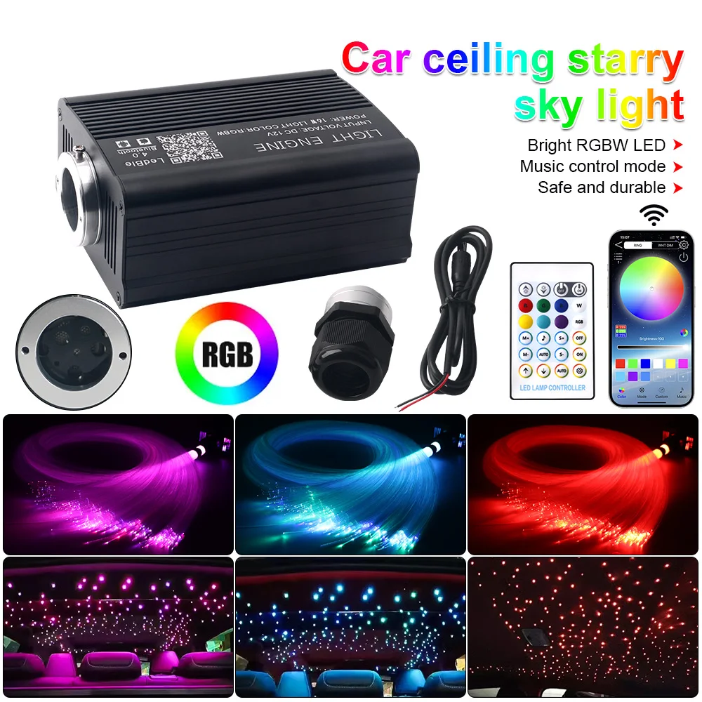 

16W LED Car Roof Star Sky RGBW Ambient Lighting For Auto Twinkle Ceiling Fiber Optic Lights Interior Atmosphere Lamps Home Decor