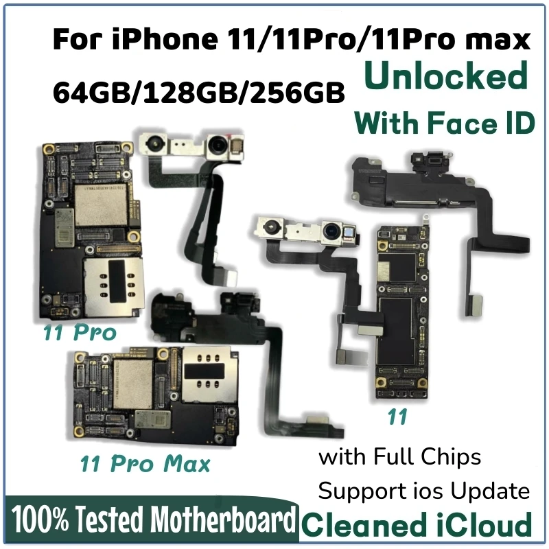 Fully Tested For iPhone 11 Pro Max motherboard Unlocked With/NO