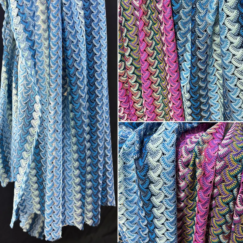 

Красочная полосатая сетчатая ткань для самостоятельного пошива рубашек, шалей, юбок, одежды, модных аксессуаров, оптовая продажа ткани на метры.