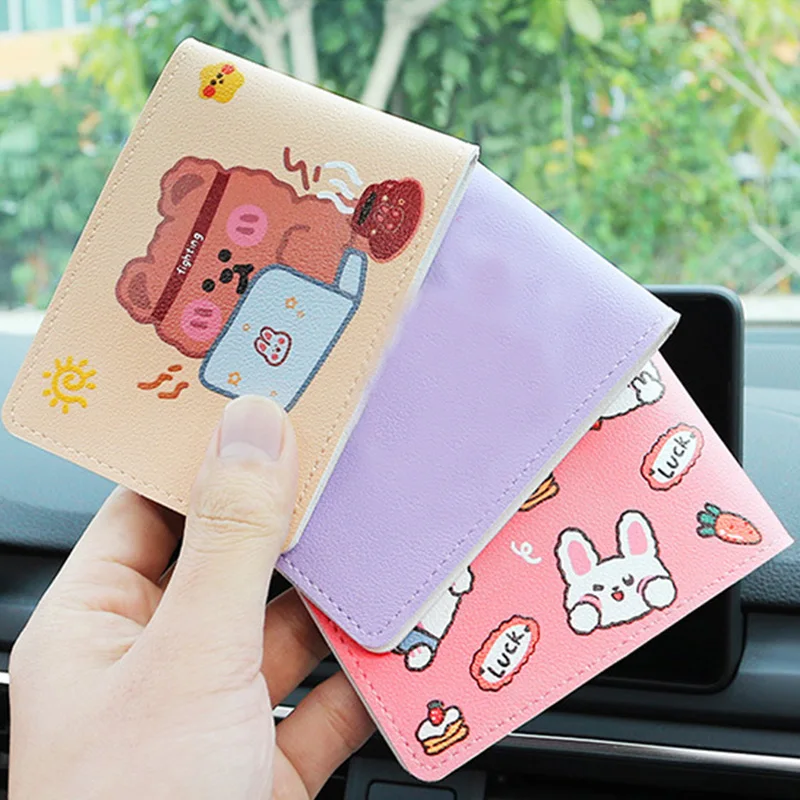 Cute Bunny Rabbit  Auto Driver License Cover With KeyChain PU Leather Cover For Car Driving Documents Card Credit Holder Case