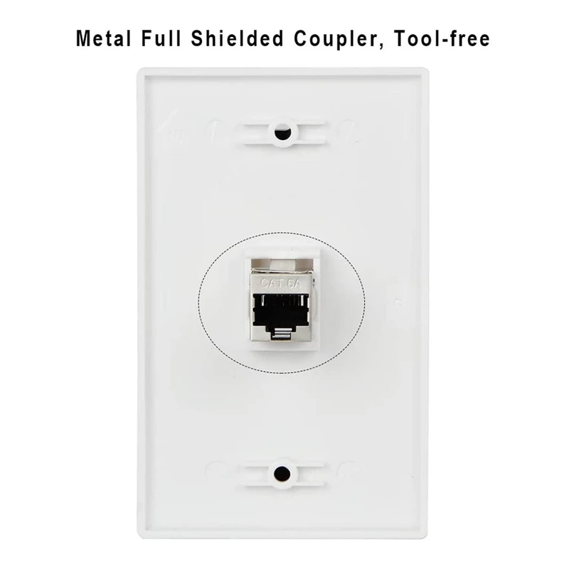 Настенная пластина BNVN-Cat6, 1 порта, 1 группа RJ45 для настенной пластины Keystone + монтажный кронштейн низкого напряжения + женский полноэкранированный CAT6A
