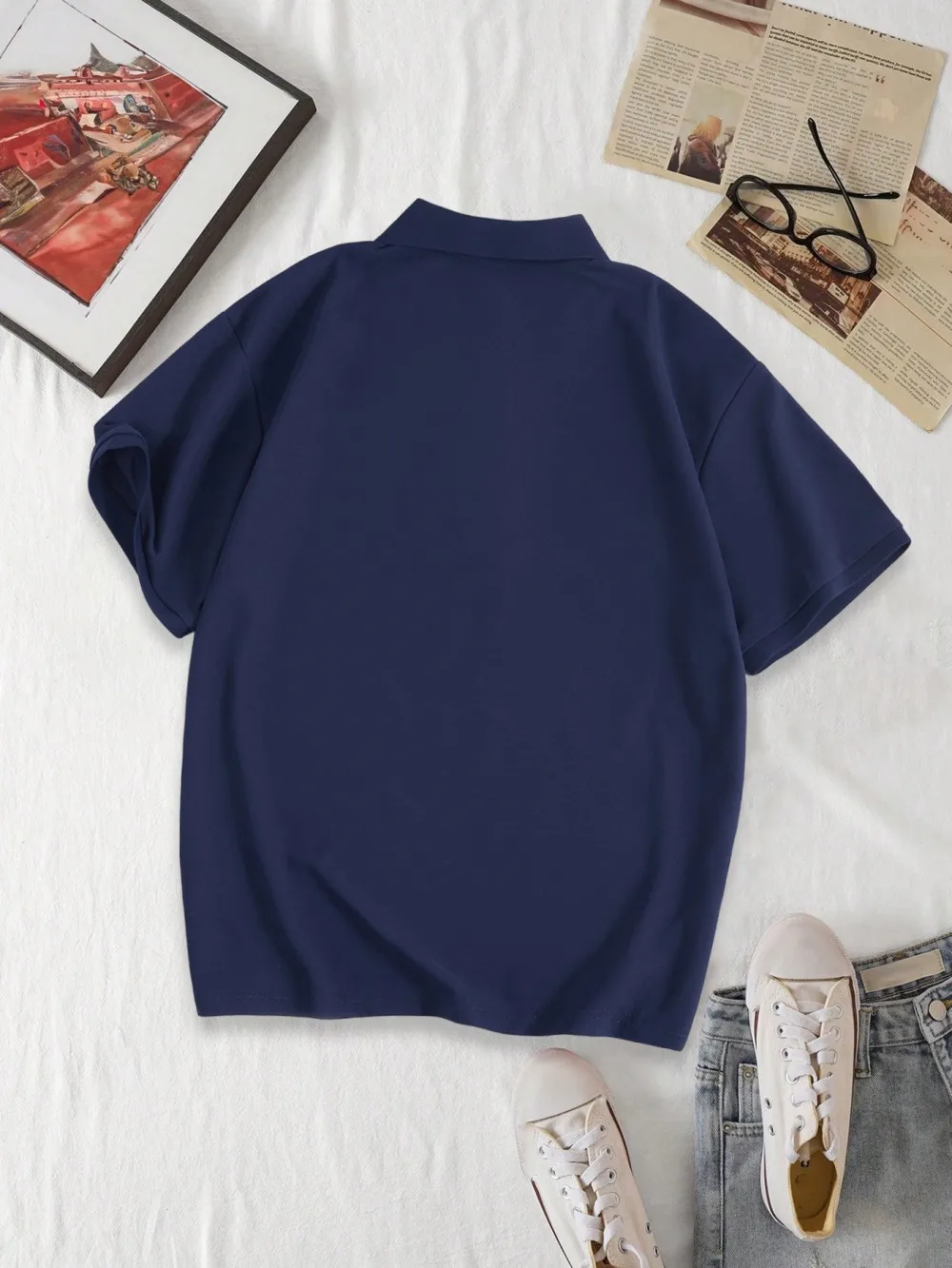 Polo personalizado de verano para mujer, camisetas antibacterianas con Logo DIY/gráfico informal, ropa ajustada con solapa de manga corta transpirable