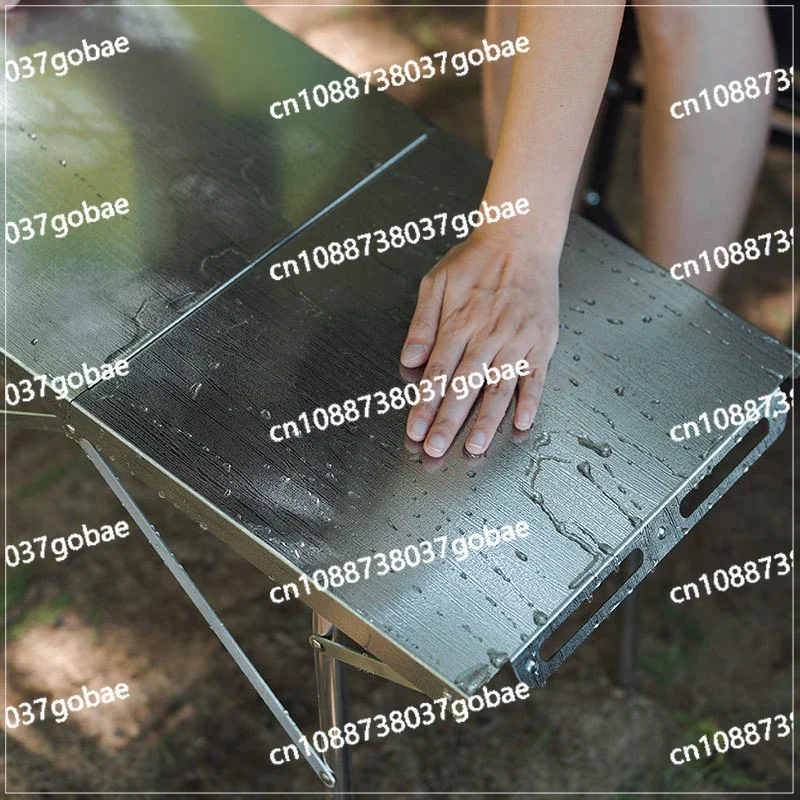 طاولة نزهة قابلة للطي للتخييم في الهواء الطلق من الفولاذ المقاوم للصدأ