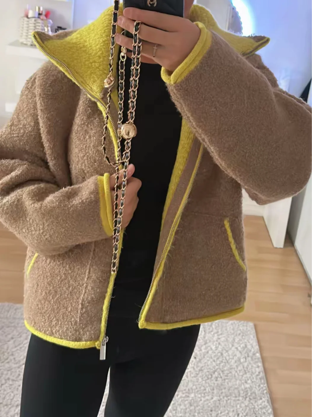 

Женское пальто с высоким воротом, вязаный кардиган, верхняя одежда, однотонные куртки на пуговицах с длинными рукавами, свободная повседневная уличная осенне-зимняя одежда