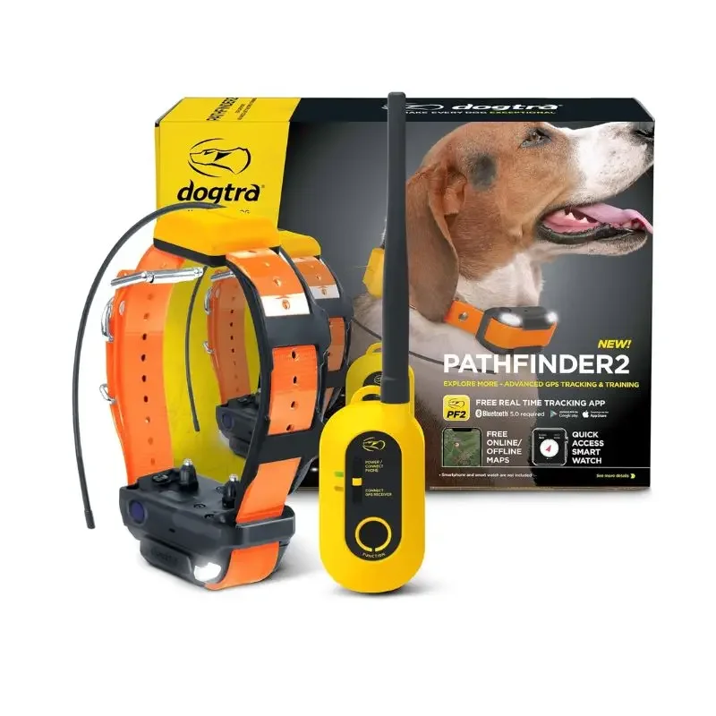Dogtra Pathfinder 2 GPS Dog Tracker e Collar 9 millas Luz LED de largo alcance Sin tarifas mensuales Aplicación gratuita Control de reloj inteligente resistente al agua