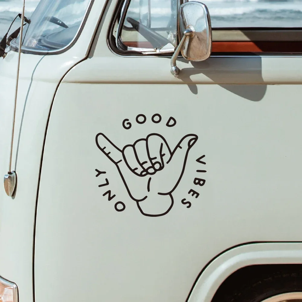 

Classic Design Cute Only Good Vibes Camper Car Stickers Surf Decor Waterproof Reflective Sunscreen Decals Vinyl Accessories