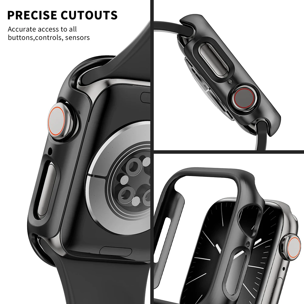 Cover for Apple Watch Series 9/8/7 45mm 41mm Series SE/6/5/4 40mm 44mm Hollow Protective Hard PC Bumper Case iWatch Accessories