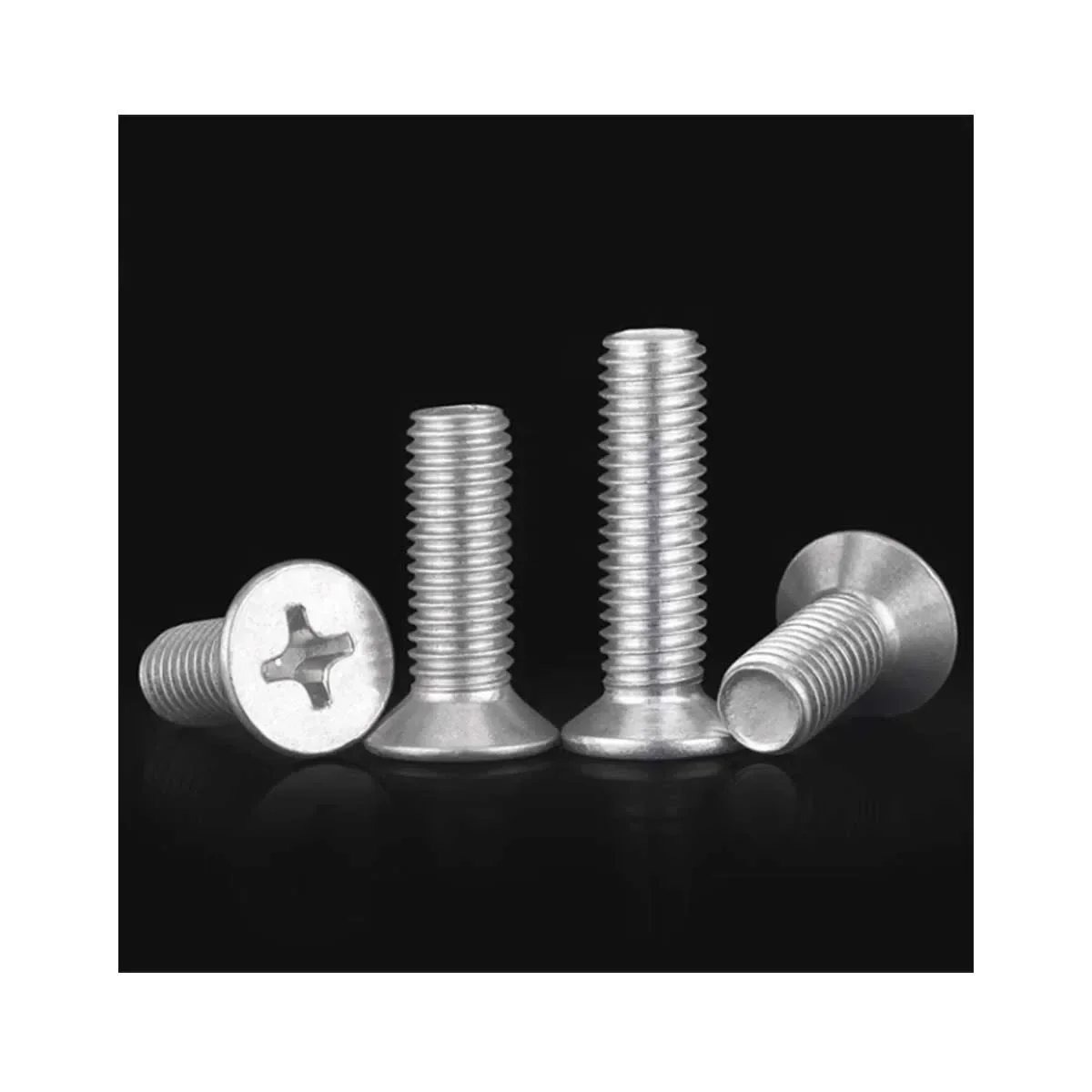 6061 Aluminum Alloy Countersunk Head Screw Flat Head Cross Machine Tooth Aluminum Screw M4M5M6M8