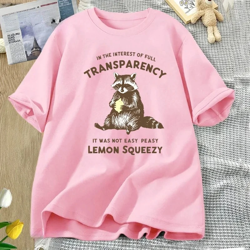 مضحك الراكون تي شيرت ليس من السهل Peasy الليمون Squeezy الراكون تي شيرت البقاء Trashy الجرافيك المرأة تيز الصيف الشارع الشهير Y2K