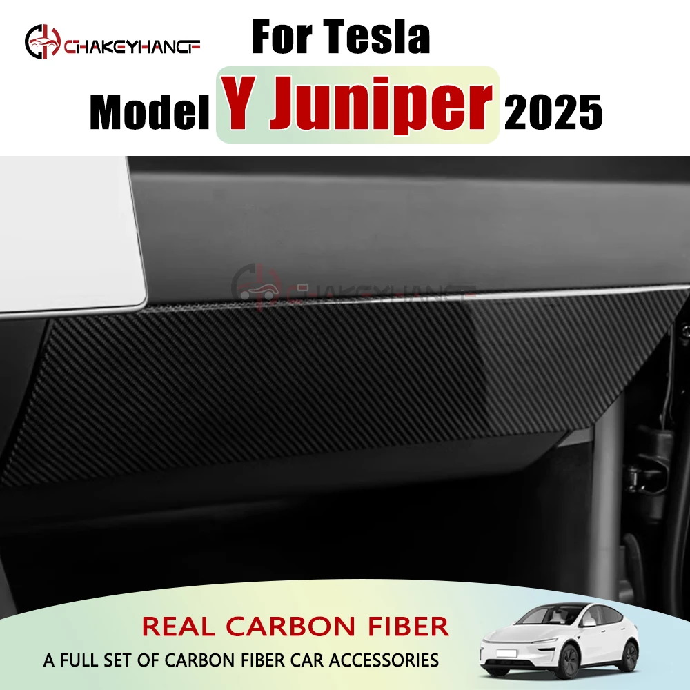 

Real Carbon Fiber Central Control Side Glove Box Panel Cover Trim Decoration Interior Accessories for 2025 Tesla Model Y Juniper
