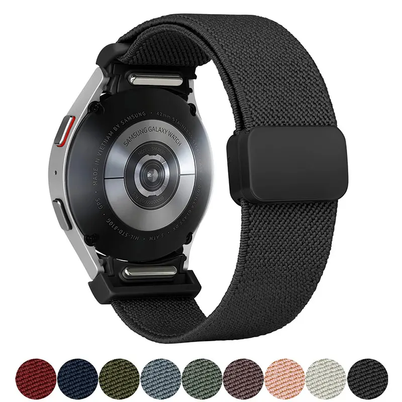 

Magnetic Clasp Strap For Samsung Galaxy Watch 6 4 classic/5 pro 47mm 43mm 44mm 40mm No Gaps Nylon Watchband Bracelet Accessories