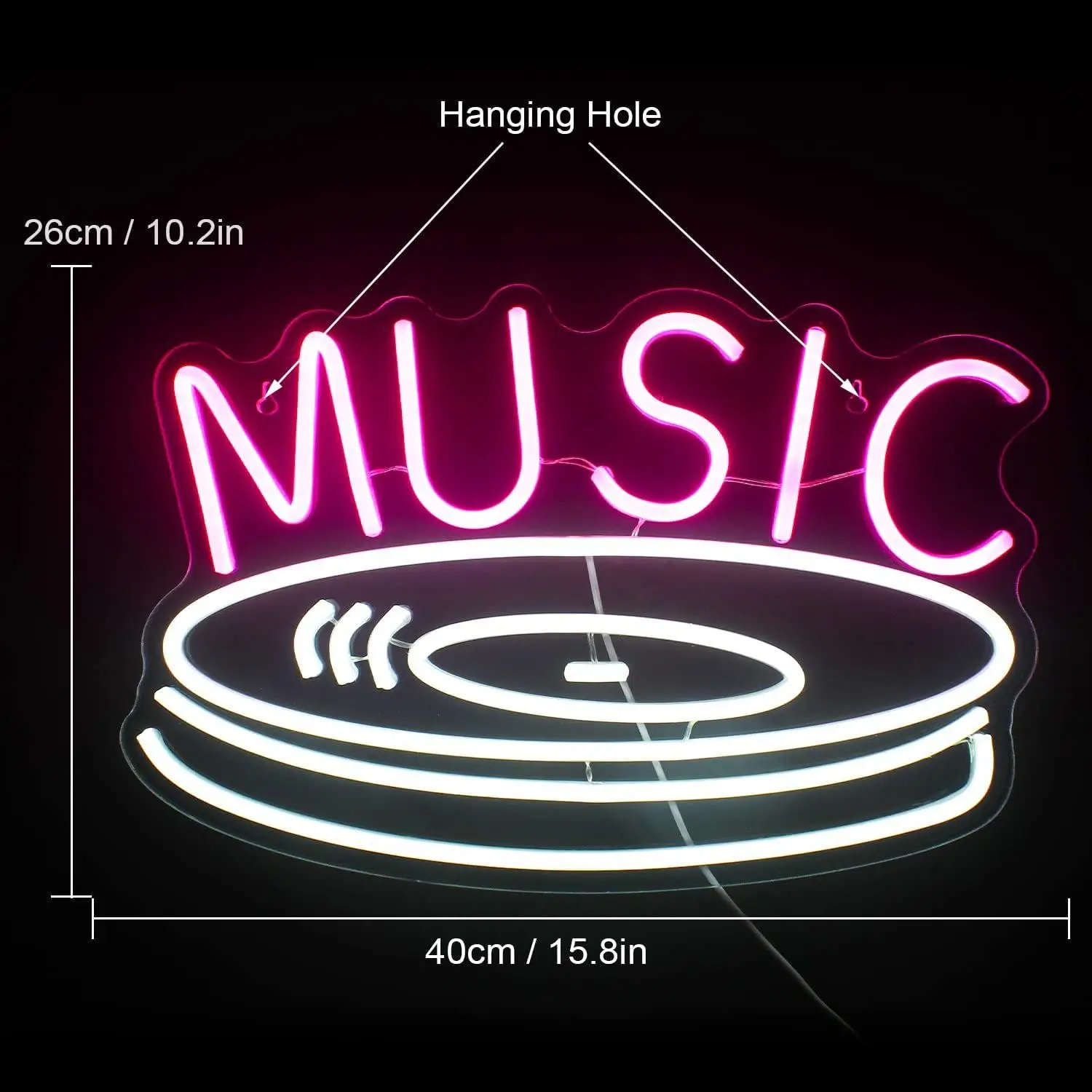

Music Record Neon Sign Led Neon Light Signs for Wall Decor Usb Light Up Signs for Bedroom Studio Music Live Record Store