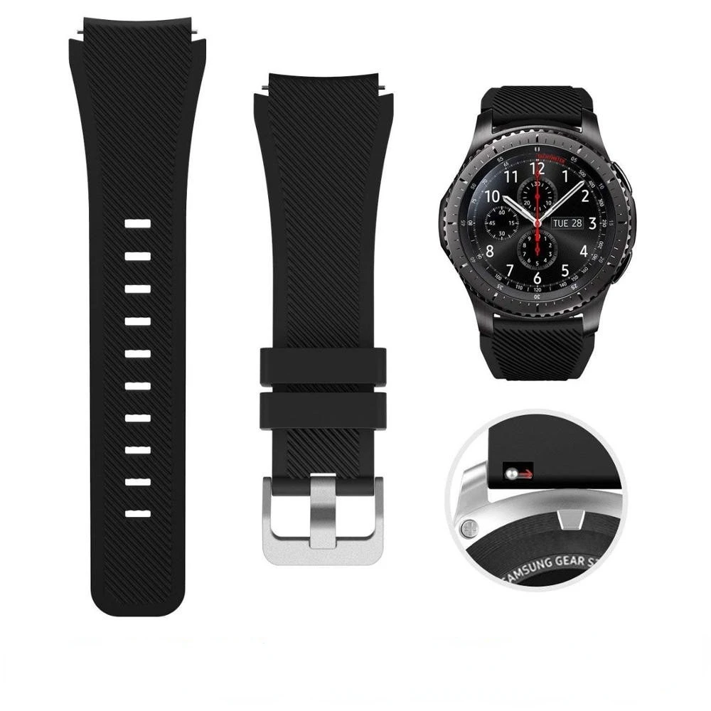 22mm Watch Band For Amazfit Stratos 3/GTR/Pace/Samsung Watch 46mm Silicone Bracelet Wristband For Huawei Watch 4/3/GT4-3-2 band