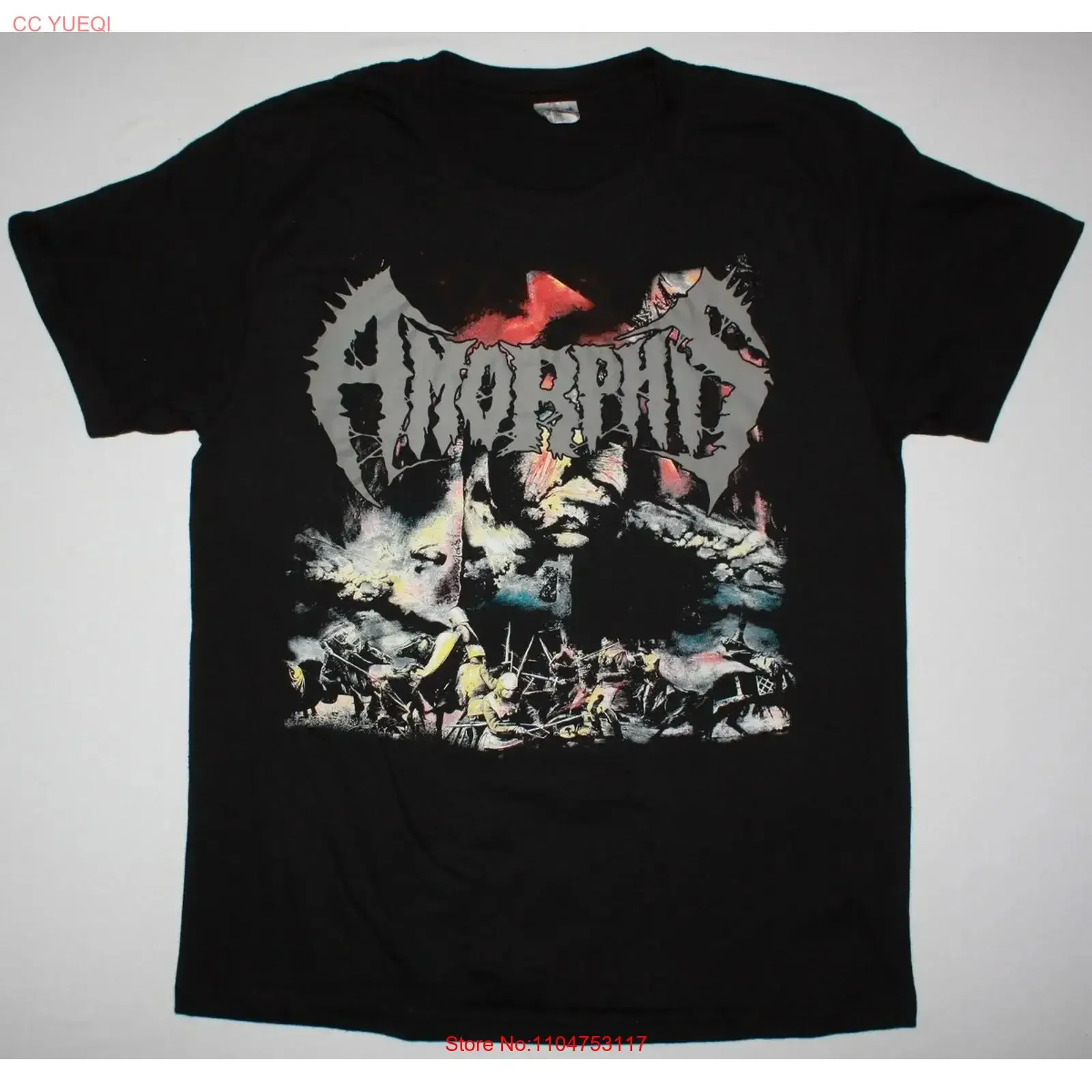 Camiseta vintage AMORPHIS Band THE KARELIAN ISTHMUS de algodón negro, talla completa, JU378, estilo vintage, lavada, transpirable, cómoda y a la moda.