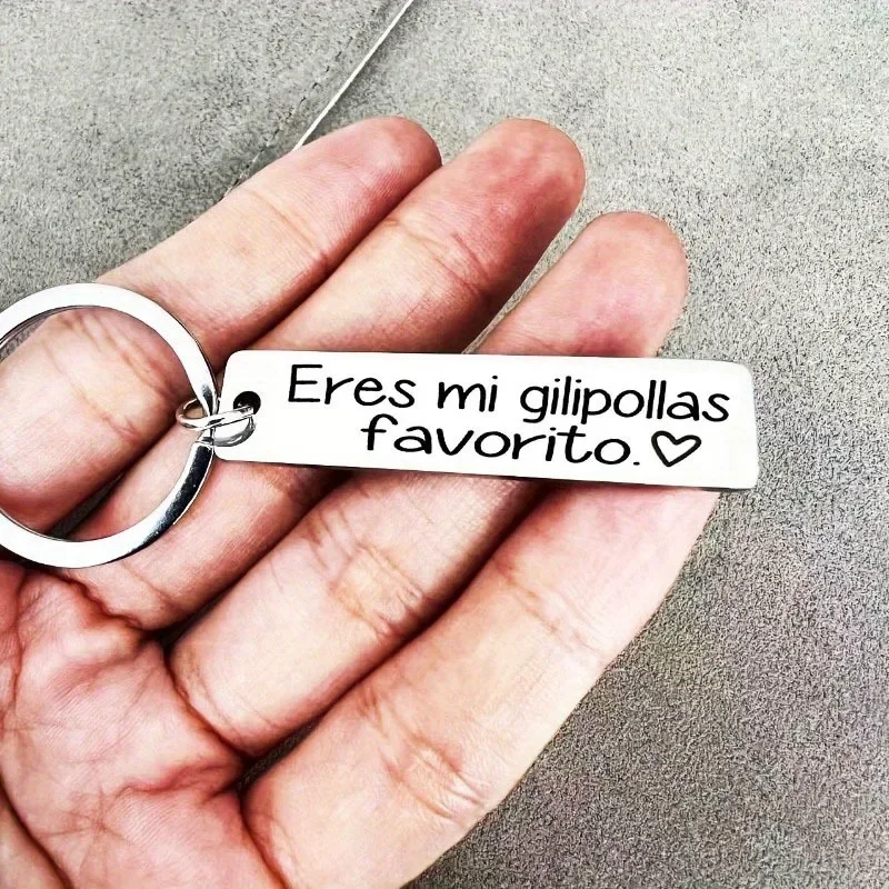 1PC Spanish Espanol Eres Mi Favorito Funny Keychain Gift for Boyfriend Husband Brother El Esposo El Novio