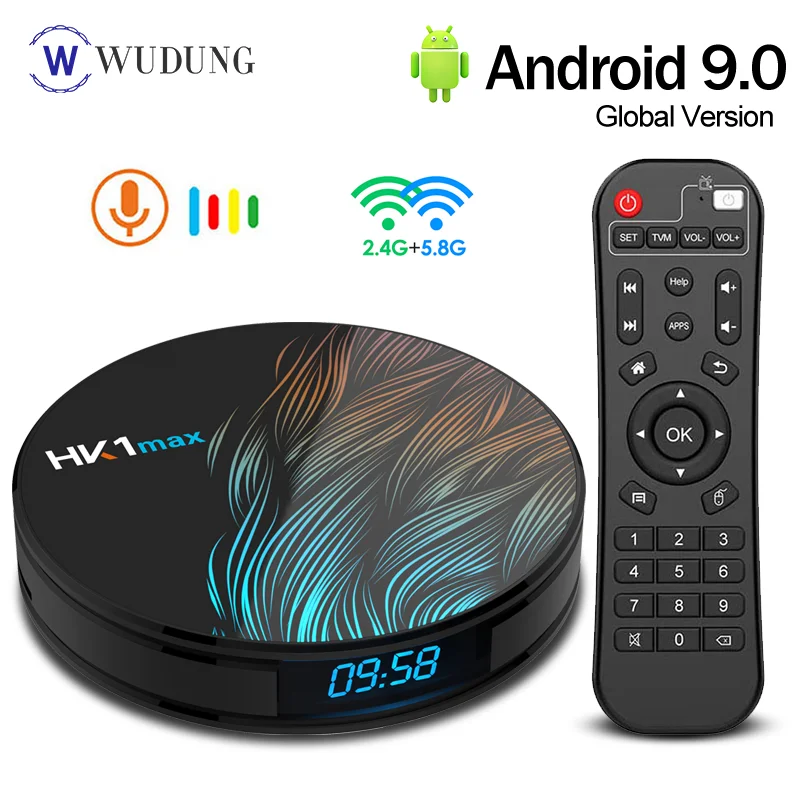 HK1 MAX Android Smart TV Box Rockchip RK3318 2.4G/5G Dual Wifi BT4.0 4K HD Smart Set Top Box Streaming Media Player 4G 128G