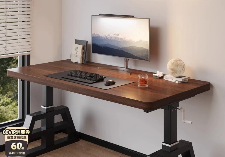 Computer , bedroom, household lifting solid wood desk, student writing and learning rectangular simple office e-sports